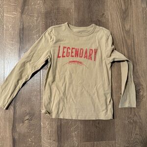 GAP Kids Long Sleeve Tee - Tan with Red Print, size 8